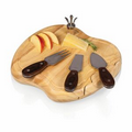 Apple Shaped Cutting & Cheese Board w/ 3 Cheese Tools